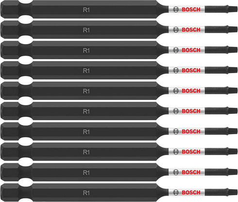 BOSCH ITSQ135B 10-Pack 3-1/2 In. Square #1 Impact Tough Screwdriving Power Bits