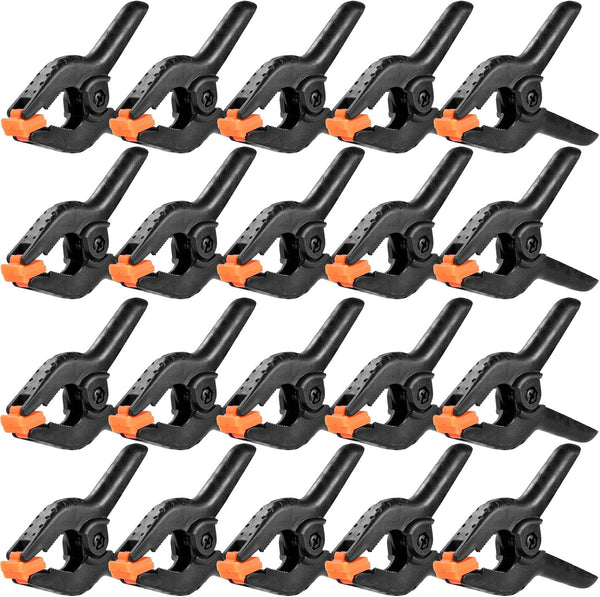 20 Packs Heavy Duty Spring Clamps, 3.5 Inch Plastic Clamps for Crafts, Woodworking, and Photography