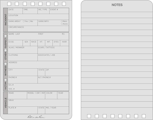 Rite in the Rain Weatherproof Field Notebook - 3" x 5", Black Cover, Field Interview Form Pages, 6 Pack