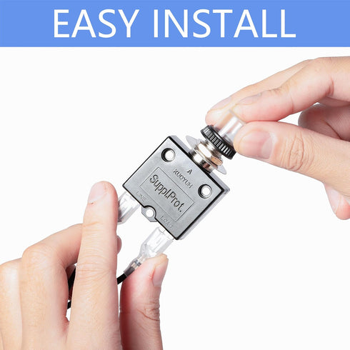 Push Button Circuit Breaker, Low Voltage Protector 3 Amp, Waterproof Cap Design, Manual Reset 32V Protection