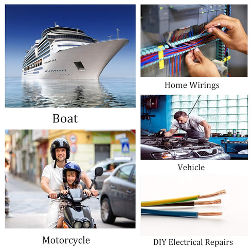 250PCS Solder Seal Wire Connectors, Waterproof Self Heat Shrink Electrical Butt Terminals for Automotive, Marine