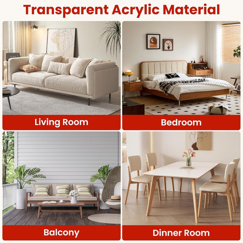 -2 Couch Wall Stopper Pcs Adjustable Clear Wall Spacer, Anti-Slip Furniture Protectors for Bed, Sofa, Table, Fire