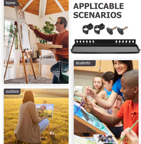 Operitacx Detachable Plastic Easel Tray for Painting, Sturdy Art Easel Pallet for Professional Use