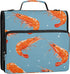 Fisyme 3 Sea Shrimp Blue Zipper Binder Ring with Zipper and Shoulder Strap Large Capacity Multi-Pocket Binder Organizer