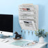 EasyPAG Wall Mount File Organizer with Key Hooks, 5 Pocket Vertical Mesh Holder for Office and Home