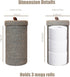 3 Handmade Cotton & Jute Toilet Paper Holder Woven Toilet Paper Stand & Storage Basket with Lid, Freestanding Organizer