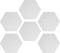 Navaris Hexagon Felt Board Tiles - Set of 6 Memo Bulletin Boards with Push Pins, 5.9 x 7 inches (15 x 17.7 cm) - White