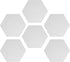 Navaris Hexagon Felt Board Tiles - Set of 6 Memo Bulletin Boards with Push Pins, 5.9 x 7 inches (15 x 17.7 cm) - White