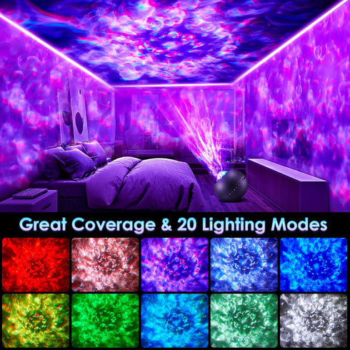 One Fire Galaxy Projector, Vibrant Galaxy Light Projector, White Noise & Bluetooth Room Lights for Bedroom,Remote Timer