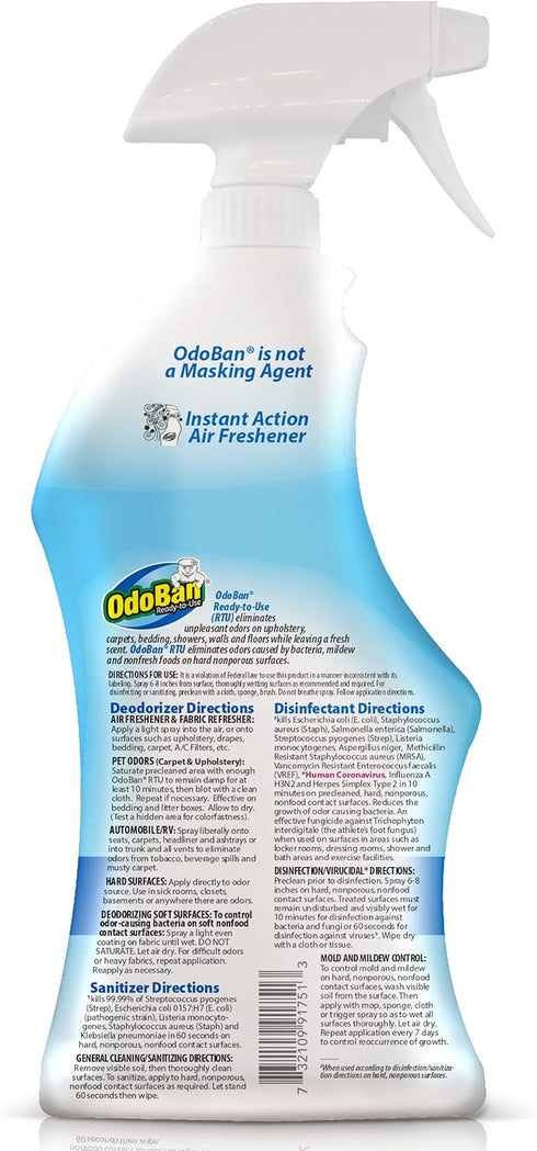 Set 2, 14.6 360-Degree 32 OdoBan Ready-to-Use Disinfectant and Harsh Aroma Eliminator, Cleaner and Fabric/Air