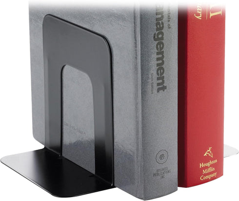 Business Source Heavy-Gauge Steel Book Supports, 2/Pair, 4-3/4"x5-1/4"x5"