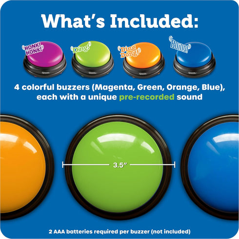 Learning Resources Answer Buzzers - Classroom Must Haves Supplies, Kids Toys, Sound Effect Button, Family Game Shows