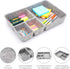 Welaxy Junk Drawer Organizer Bin with 4 Compartments, Felt Trays, 2 Dividers, Multi-Purpose Storage (Grayx2)