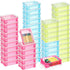 Suzile 50 Pcs Plastic Crayon Box Stackable Organizer with Lid for Crayon Storage Containers Bulk for Office School