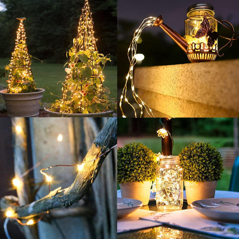160 480 8 4 Pack TW SHINE Warm White Solar String Lights Outdoor, Total FT LED Solar Powered Waterproof Fairy Lights