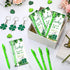 Fullhawl 48 Sets Shamrock Pen Gifts Bulk for Employee Good Luck Ballpoint Pens Clover Keychains with Thank You Cards