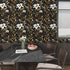 17.5" 393", Laatse Black White Floral Wallpaper Peel and Stick, Dark Gold Vintage Contact Paper x Golden Botanical Wall