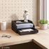 Ballucci Desk Organizer with Drawer, 3 Tier Paper, Office Supplies and File Organizer for Desktop - Black
