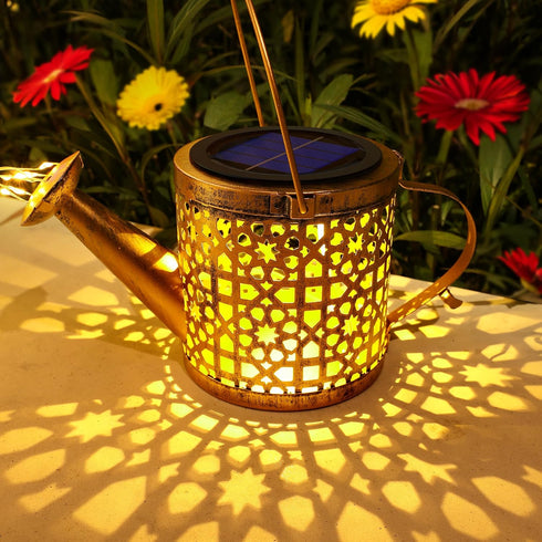 BETOLEAN Solar Watering Can Lights Waterproof, Solar Lights Outdoor Decorative Garden Decor Metal Hanging Lights