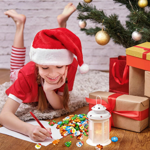 ZAKVOOR 50 Pcs Large Christmas Pencil Erasers Bulk for Classroom, Party Favor, Gift Filling