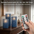 Set 3, Blue Flameless Candles with Remote, Battery Operated Pillar Candles of Flickering Real Wax LED Candles