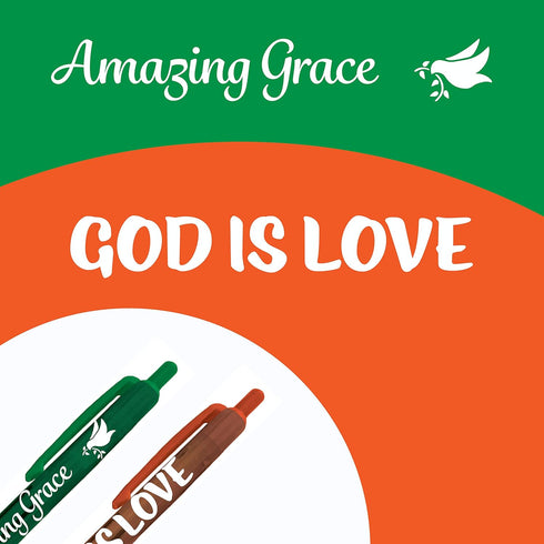 Greeting Pen Christian Inspirational Translucent 12 Pen Set with 6 Designs