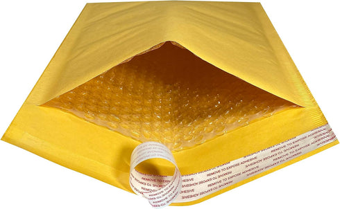 Kraft Bubble Mailers Pack and Ship, 100 Pack, #2 - 8.5" x 12"