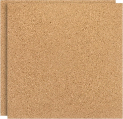 PATIKIL 12x12" 1/4" Thick Cork Board Tiles, 2 Pack Self Adhesive Square Bulletin Board for Home Office Classroom