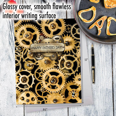 The Best Card Company Jumbo Big Father's Day Card for Dad with Envelope (8.5 x 11 Inch) - Appreciation Notecard