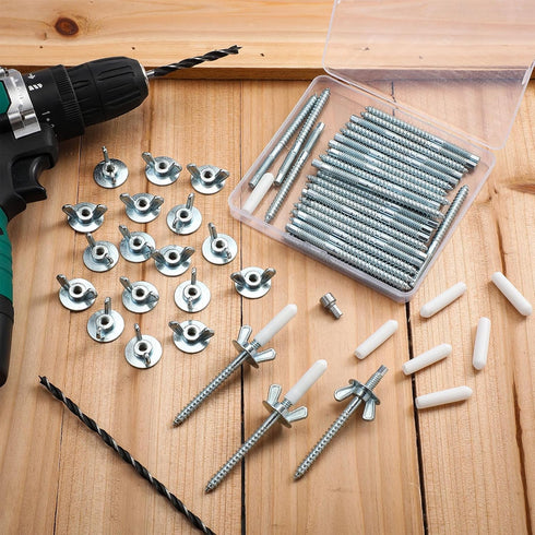 Otoolling 40 Set 1/4 -20x 2 inch Set in. Hurricane Anchoring Kit Hurricane Hardware Anchoring with Protective Cap, Wing