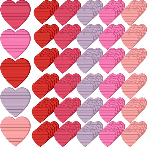 Glenmal 200 Pack Valentine's Day Heart Shape Sticky Notes, 3 x 3 Inch, Cute Self-Adhesive Pastel Notepads