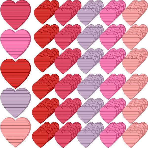 Glenmal 200 Pack Valentine's Day Heart Shape Sticky Notes, 3 x 3 Inch, Cute Self-Adhesive Pastel Notepads