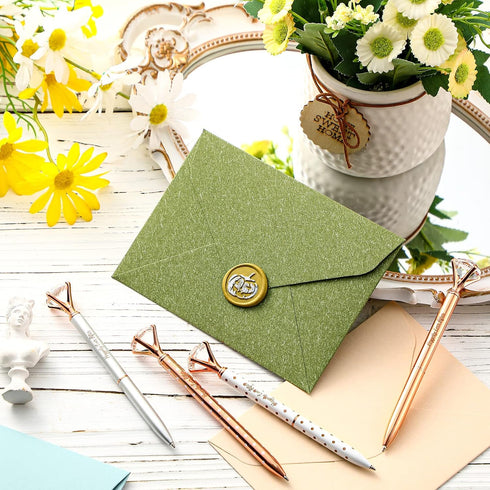 Yexiya Bridal Shower Gifts for Guests, Diamond Pens, Wedding Rose Golden Crystal Ballpoint Pens, 24 Pcs