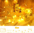 cshare 9.8ft 30 String Lights Outdoor Waterproof LED, Warm White Fairy Lights Battery Operated with Timer Clear Wire