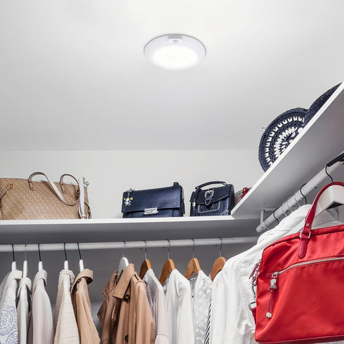 6 700 5000K Closet, Maxxima in. Round Motion Sensor LED Ceiling Mount Light Fixture - Lumens, Daylight, Indoor Dome