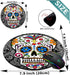 Round Mouse Pad and Coasters Set, Sugar Skull Non-Slip Rubber Mousepad for Gaming and Working