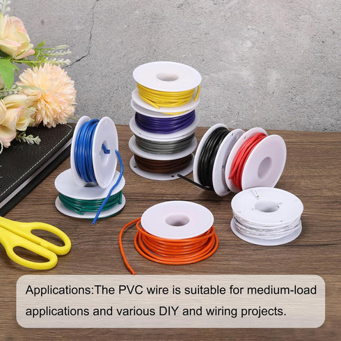 MECCANIXITY 24AWG Wire, 100m (328ft) PVC 1007 Stranded Hookup Wire Tinned Copper for DIY Wiring