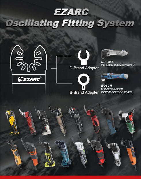 EZARC Extra Long Reach Diamond Oscillating Blade, 3-Pack Multi Tool Saw Blades for Grout Removal, Cleaning Mortar
