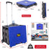 dbest products Quik Cart Collapsible Rolling Crate on Wheels - 80 lbs Capacity, Blue Lid, Heavy Duty