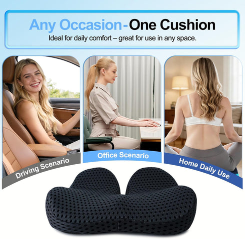 Tailbone Ergonomic Memory Foam Seat Cushion Hemorrhoid Pillow for Hip Sciatica and Pain Relief for Office Chair Car