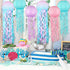 YIOTJUNL 6pcs Blue Pink Purple Hanging Jelly Fish Paper Lanterns, Gradient Colorful Paper Lanterns for Mermaid Theme