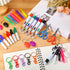 Glenmal 72 Pcs Badge Reel Pen Mini Highlighter Set, Mini Scissors, Neon Nurse Pen, LED Keychain Clip