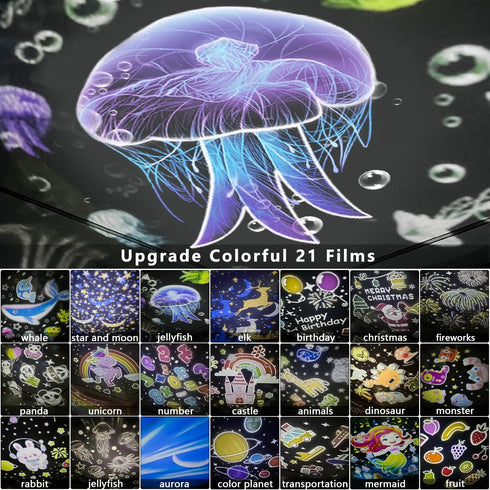 LytRdIt 21 Sets 360 of Films, Projector Night Light for Kids Bedroom, Ceiling, Baby Night Light Projector, Star Galaxy