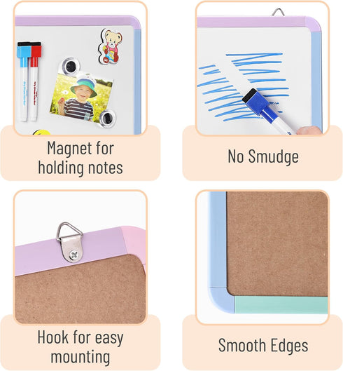 Mr. Pen Dry Erase Board, 12.5" x 9.5" with 8 Markers and 2 Magnets, Small Magnetic White Board