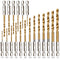 19PCS Premium Hex Drill Bit Set, Titanium Drill Bits Set, High Speed Steel Hex Shank for Wood