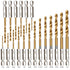 19PCS Premium Hex Drill Bit Set, Titanium Drill Bits Set, High Speed Steel Hex Shank for Wood