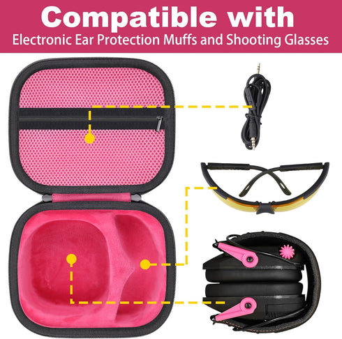Storage Case Compatible with Walkers Razor Slim/Howard Leight Honeywell Impact Sport Electronic Ear Protection Muffs
