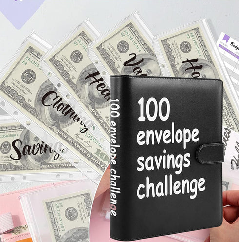 AASLOB 100 100 $5,050, Envelopes Money Saving Challenge, Envelope Challenge Binder, Easy and Fun Way to Save Savings