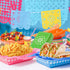 120P Mexican Taco Nights Food Trays - Mexican Wax Paper Deli Trays Nacho Popcorn Grease Proof Container Unassembled
