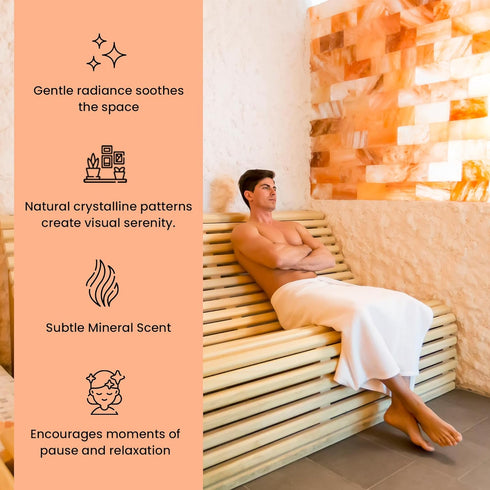 8x4x1 Pack 1 dcor,2.75 lbs POHS Himalayan Pink Salt Tiles of for Home Sauna, Spa and Salt Wall Block for Home
